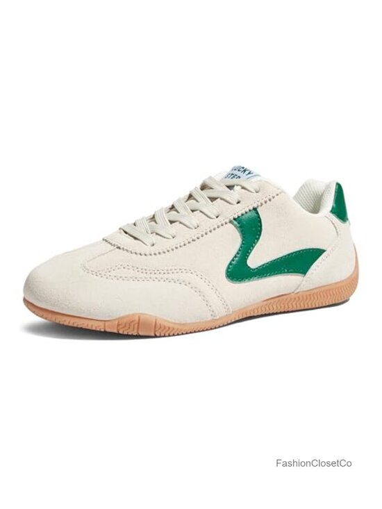 Shoes - Women's Casual Suede Lace-Up Fashion Sneakers Lightweight Non-Slip Walking Shoes